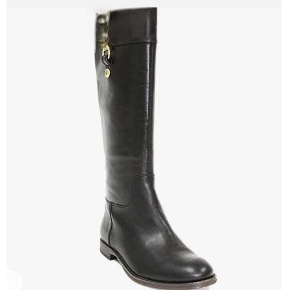 Coach Martta Black Leather Knee High Riding Equestrian Boots Tall Zipper 8 B